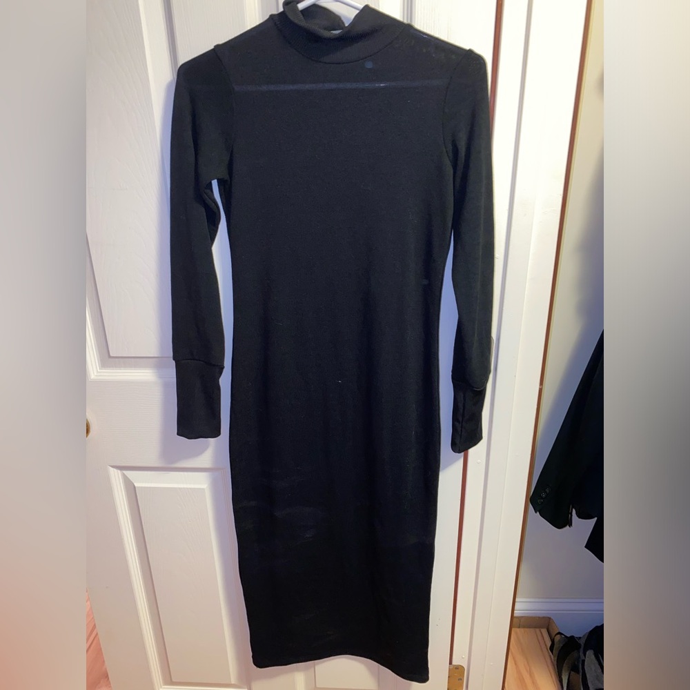 Black Zara midi dress NWT